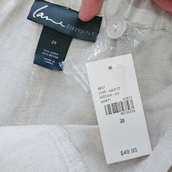 Lane Bryant Women's Linen Blend Capris Pants Plus Size 28 - Picture 3 of 6